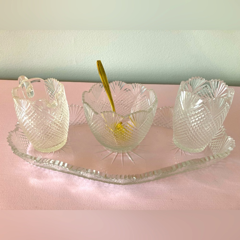 Crystal Cream And Sugar Set